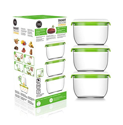 FOSA Food Containers for Vacuum Seal 3 Pack - 28oz Reusable Medium Vacuum Sealer Containers - Food Vacuum Sealer Set (Vacuum Pump Not Included) - size: 28oz × 3