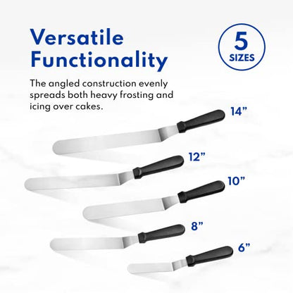 New Star Foodservice Angled Icing Spatula, 8 Inch Blade, 13 Inch Overall, Bakery-Grade Stainless Steel Offset Cake Decorating Spatula - size: 8-Inch Angled