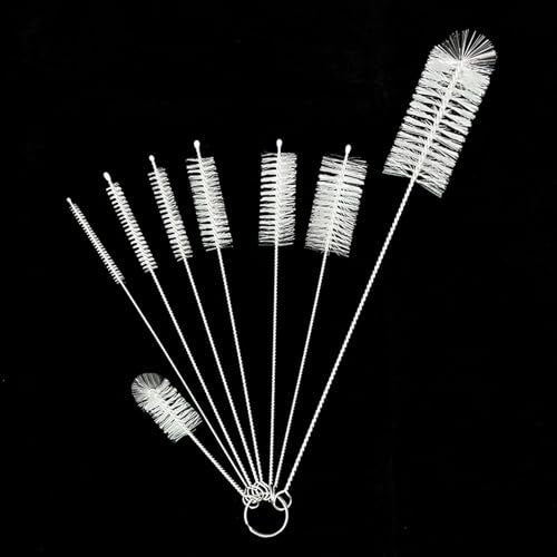 Cleaning Brushes,16 Pcs Pipe Tube Brush Pipe Cleaning Brushes Bottle Brush,for Washing Narrow Neck Water Bottles Jars Teapot Spout Coffee Machine Tube(White&Black)