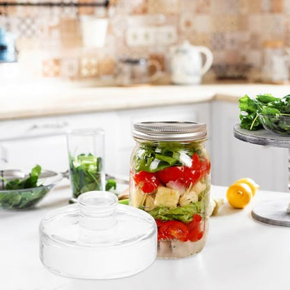 2Pcs Heavy Glass Fermentation Weights for Wide Mouth Mason Jars Fermenting Lids for Sauerkraut Kimchi and Pickling Glass Weights for Fermentation and Canning