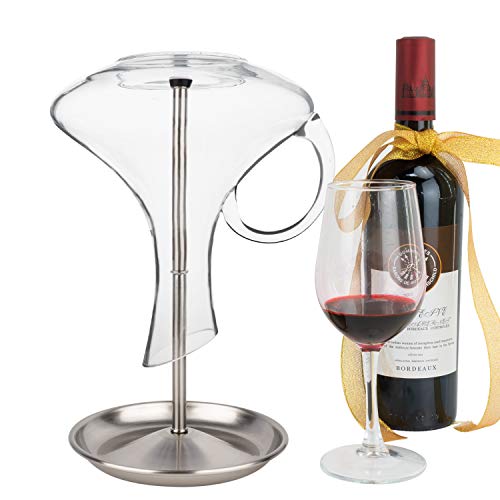 Wine Decanter Drying Stand with Silicone Head to Prevent Scratches-Detachable Shelf Decanter Rack Holder with Drip Catching Base with Wine Bottle Stopper, Decanter and Wine Glass NOT Included - style: Decanter Drying Stand D