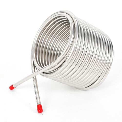 Stainless Steel Wort Chiller, 12.7Qt Double Layer Immersion Beer Cooling Coil 304 Food Grade Home Brewing Cooling Pipe with 0.5mm Thickness Immersion Wort Chiller for Homebrew Beer Wine Wort Cooling