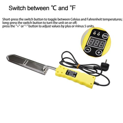 Electric Honey Uncapping Knife, Stainless Steel Heated Honey Scraper Tool with Adjustable Temperature Control & Digital Led Display, for Fast Honey Extraction & Wax Removal