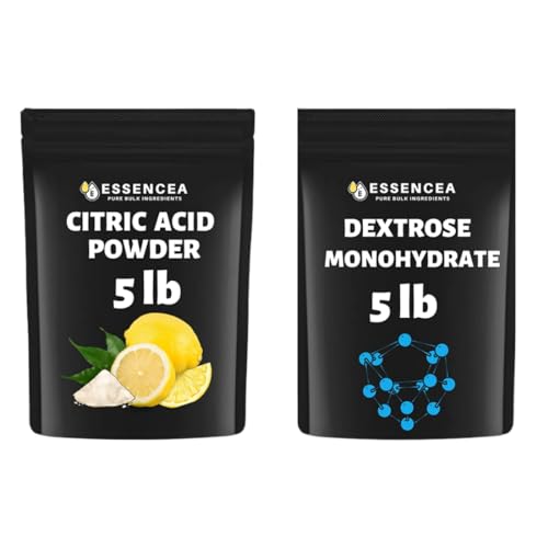 Citric Acid 5lb and Dexterose Monohydrate 5lbs| Pure and Bulk Ingredients Combo Pack
