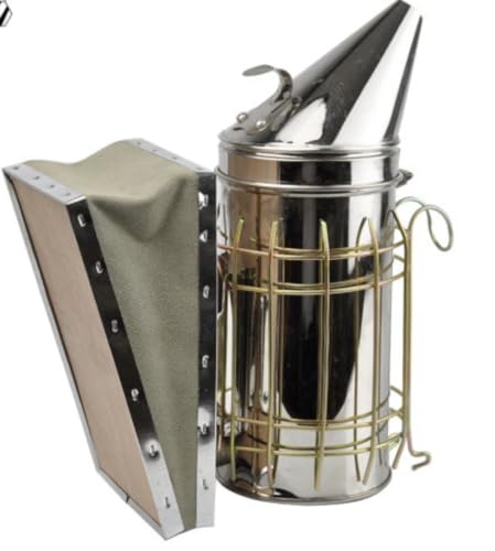 Beehive Smoker, Beekeeping Tools, Starter Package - 1 Smoker + 2 Beehive Tools, Great Beekeeper Gift Package, Beekeeping Smoker, Bee Hive Smoker Stainless Steel with Heat Shield, Bee Hive Smoker.