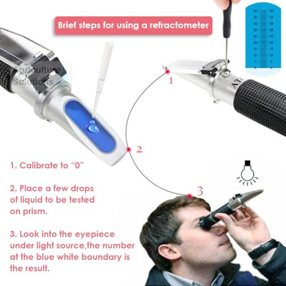 Agriculture Solutions Alcohol Refractometer for Spirit Alcohol Volume Percent Measurement with Automatic Temperature Compensation (ATC), Range 0-80% v/v.