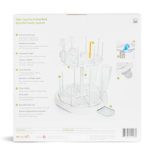 Munchkin® High Capacity Drying Rack for Baby Bottles and Accessories, White - size: 1 Count (Pack of 1)