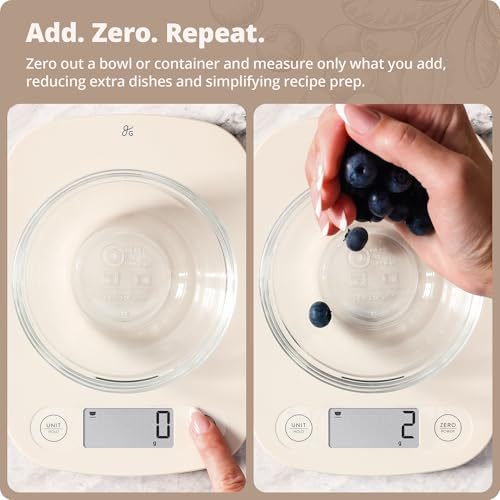 Greater Goods Food Scale – Digital Kitchen Scale, 1g Precision, Easy-Tare & Quick Conversion, Slim Compact Design, Durable & Portable | Ideal for Cooking, Baking & Meal Prep (Birch White) - color: Birch White