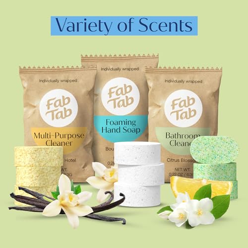 Fab Tab Home Cleaning Kit Refill Tablets - All-Purpose Cleaner, Bathroom Cleaner & Foaming Hand Soap Tablet Refills - Plant-Based - Platic-Free - No Harsh Chemicals - (Bottles Not Included)