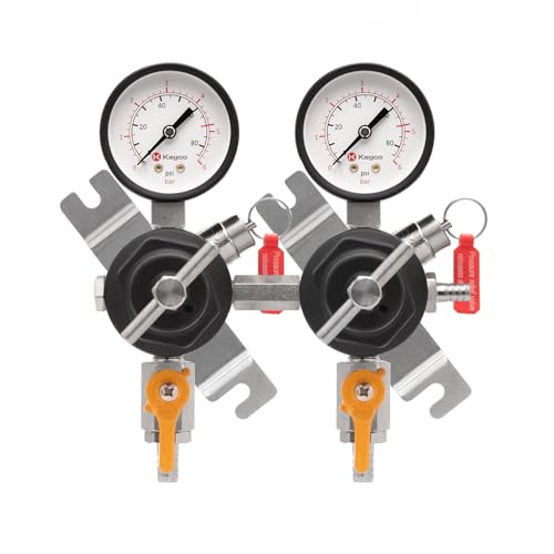 Kegco Secondary Regulator, Double Gauge, Black