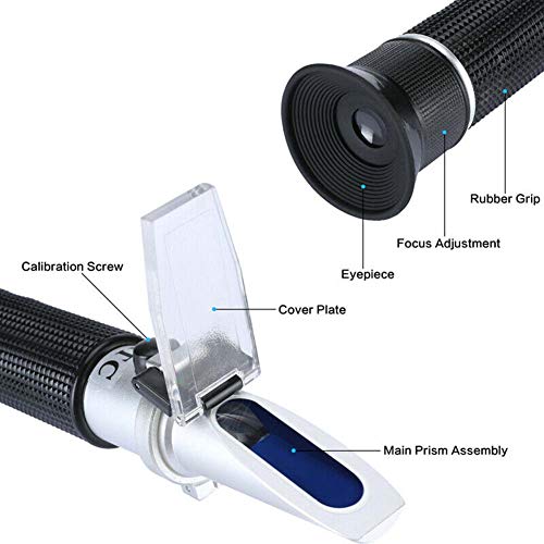 Brix Refractometer with ATC for Beer Wort Wine Fruit Sugar Homebrew Meter Dual Scale Brix 0-32% & Specific Gravity 1.000-1.130 Replace Homebrew Hydrometer