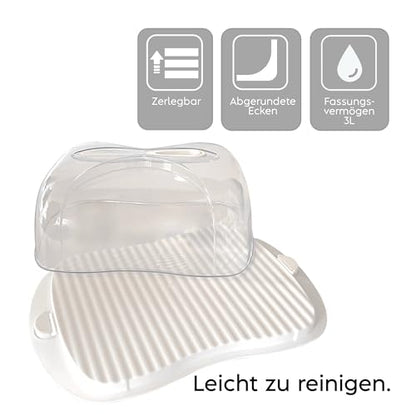 Snips Cheese Box | 3 Litres | Cheese Container | Food Container | White | Made in Italy | 0% Bpa