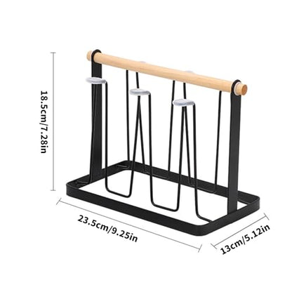 Cup Drying Rack, Bottle Drying Rack, Slanted Iron Coffee Mug Holder Stand, Countertop Glass Organizer, Removable Drain Tray Kitchen Tumbler Caddy, Counter Glass Tree - color: White