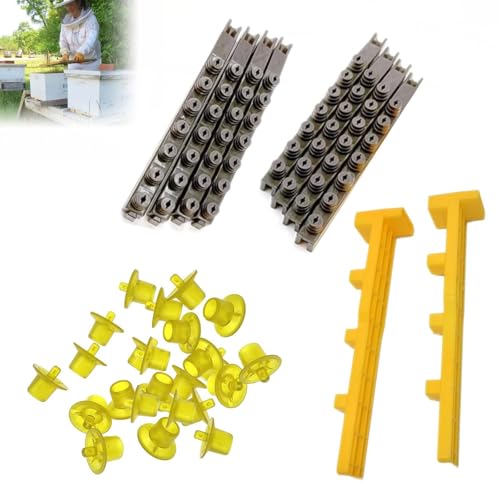 JZBZ Queen Bee Rearing System Queen Bee Rearing Kit Includes 2 Side Bar 4 Divisible Cell Cup Holder and 60 Queen Cell Cup