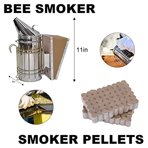 MayBee Beekeeping Supplies Bee Keeper Starting Kit 20 Pcs Beekeeping Tool Kit Bee Smoker Kit,Bee Keeping Supplies-All Starter Kit