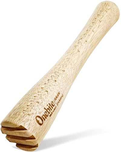 Onebite Sauerkraut Pounder for Mason Jars, Vegetable Fermentation Tamper for Sauerkraut Crocks with Scale Marks - 12" One Piece of Solid ParaWood, Upgraded Textured Base - color: Parawood & Upgraded, size: 12 inch