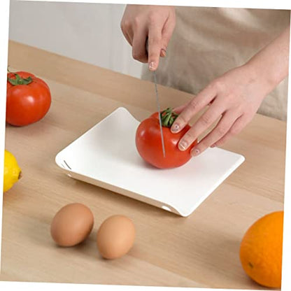 SOLUSTRE Draining Kitchen Board Plastic Dough Board Anti-skid Cutting Board White Kitchen Cutting Boards