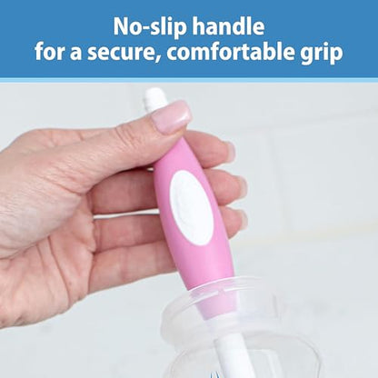 Dr. Brown's Soft Touch No Scratch Baby Bottle Cleaning Brush Nipple Cleaner with Stand and Storage Clip, BPA Free, Blue 1-Pack - style: Blue