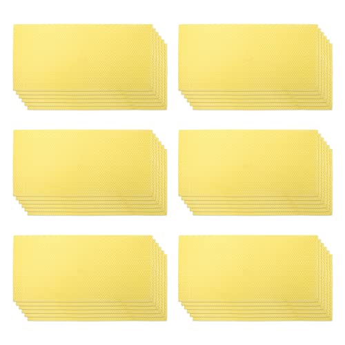 30Pcs Natural Beeswax Foundation Sheets, Stable Placement & Easy Installation Honeycomb Wax Sheets, Multi-Material Compatible Beehive Wax Sheets for Beekeeping & DIY Candle Making