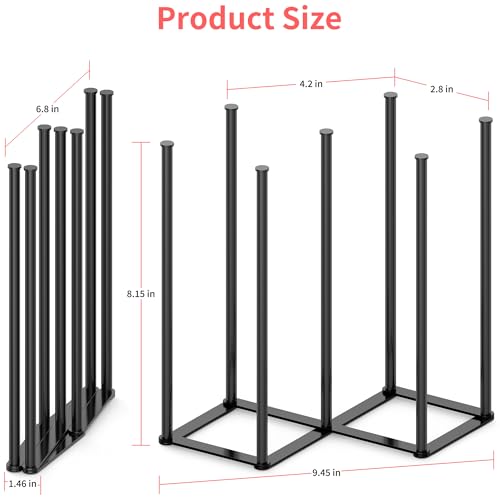 Collapsible Bottle Drying Rack, Baby Bottle Drying Rack, Foldable Cup Draining Holder, Retractable Reusable Silicone Bag Dryer with Non-Slip Bottom - Stainless Steel (Black) - color: Black