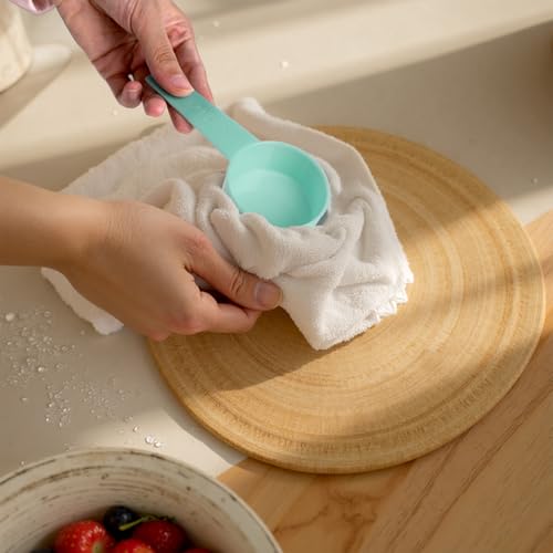 Inmorven 10pcs Measuring Cups and Spoons Set, BPA-Free Plastic Kitchen Baking Tools with Engraved Markings, Stackable Design for Dry & Liquid Ingredients (Green) - color: Green