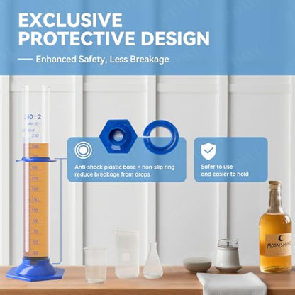 Hydrometer Alcohol 0–200 Proof & Tralle with Glass Test Jar Kit, Lab-Grade Glass Dual Scale for Accurate High-Proof Spirit Testing Moonshine Whiskey Spirits Liquor Proofing Distilling