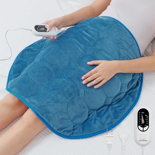 immtree Weighted Heating Pad for Deeper Pain Relief, 5lbs XXXL Size(29x24) with Fast Heat Technology, Heated Blankets, Relief for Back Shoulder and Knee, for Women Adults, Blue - color: Blue, size: 29"x24" 5 Pound
