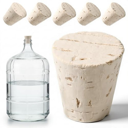 6 Pcs Carboy Cork Stopper, Fermentation Corks for Most 3 5 6 Gallon Glass Carboy Tapered Corks, Wood Tapered Stopper Bungs Cap for Home Brewing Wine