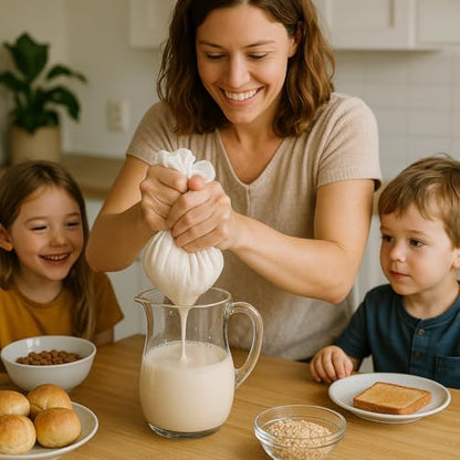 Kimmama Nut Milk Bag, Food Straining Bag, Nylon, 7.9 x 11.8", 4 Pack | Cheese Cloth Bag, Straining Fruit Juice, Tofu, Almond