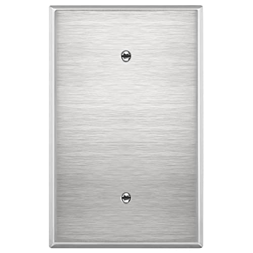ENERLITES Blank Device Jumbo Metal Wall Plate, Corrosion Resistant, Over Size 1-Gang 5.51" x 3.5", UL Listed, 7701O, 430 Stainless Steel, Silver - color: Stainless Steel, size: Oversize