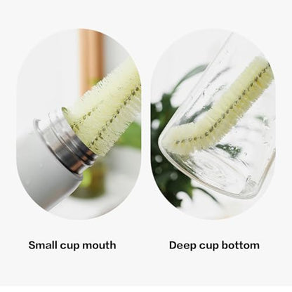 16 Inch Long Handle Bottle Brush Cleaner for Narrow Neck Bottles, Water Bottles, Wine Glasses, Mugs, Jars, and Tumblers – Soft Bristles Deep Cleaning Brush for Kitchen and Barware (1 Pack)