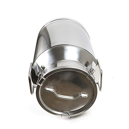Milk Can with Sealed Lid, Stainless Steel Milk Transport Cans Wine Pail Bucket Tote Jug Pot Oil Liquid Storage Barrel with 2 Handles Sealed Silicone Anti-Leak Ring Lock Belt 40L 10.56 Gallon - color: 40l
