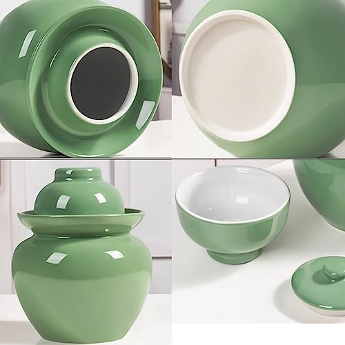 Fermentation Jar Traditional Chinese Porcelain Pickle Jar,Ceramics Fermenting Crock Kit with Water Seal Airlock Lid, Pickle Jar for Pickles Kimchi, Sauerkraut 5Kg - size: 5Kg