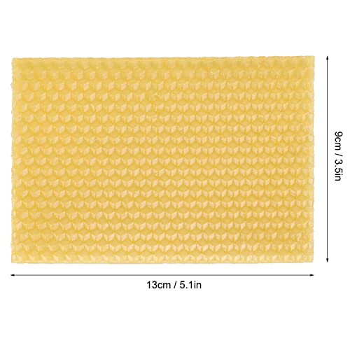 ZYAMY 10pcs Beeswax Sheets 5.1" x 3.5" Natural Beehive Wax Frame Beekeeping Equipment for Handicraft, Candle Making, Lubricating Oil and Furniture Polishing