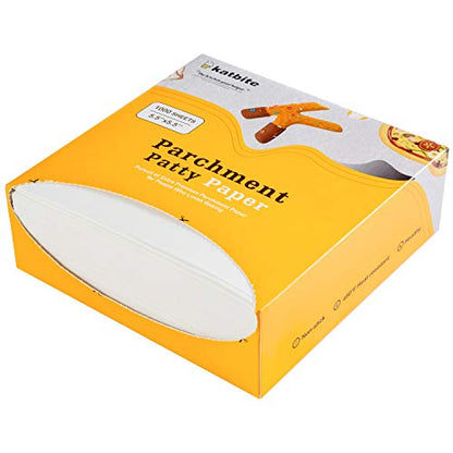 Katbite Hamburger Patty Paper 1000Pcs, 5.5"x5.5" Non Stick Parchment Paper Squares Sheets for Patty Seperate, Burger Press, Ground Beef, Freezing or Candy Wrappers, Use for Oven, Microwave or Freezer - size: 5.5"x5.5"-1000