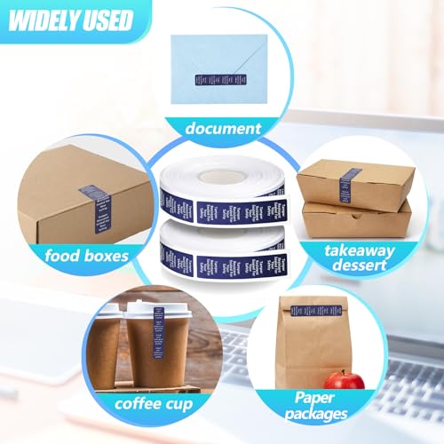 Outus 1000 Pcs Tamper Evident Labels Rolls Adhesive Safety Stickers 0.75 x 3.5'' Tamper Evident Tape for Security Food Delivery Bag Closure Container Box Jar Mailing Packaging Sealing (Navy Blue) - color: Navy Blue