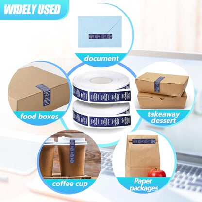 Outus 1000 Pcs Tamper Evident Labels Rolls Adhesive Safety Stickers 0.75 x 3.5'' Tamper Evident Tape for Security Food Delivery Bag Closure Container Box Jar Mailing Packaging Sealing (Navy Blue) - color: Navy Blue