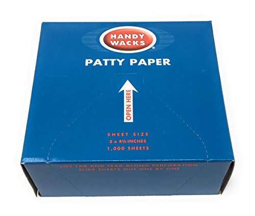 P-50-X, 5x4-3/4-Inch Hamburger Patty Papers, Disposable Meat Butcher Paper Sheets, 1000-Piece Pack