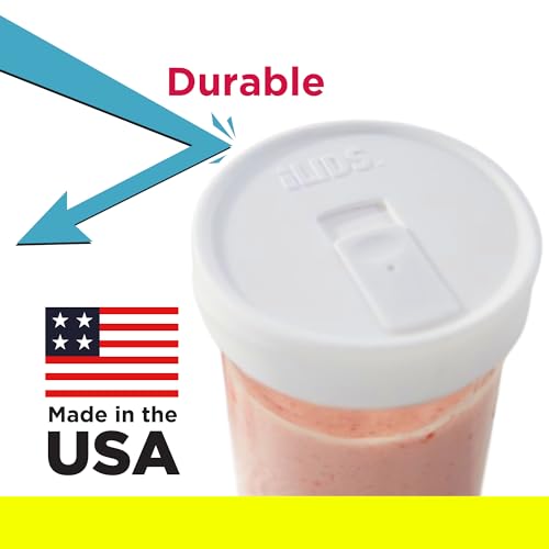 Wide-Mouth Mason Jar Drink Lid - USA Made, BPA-Free, Spill-Resistant for Coffee, Cold Brew & Iced Tea - Fits 3 3/8 in Ball & Kerr Wide Mouth - Pack of 2 - color: White