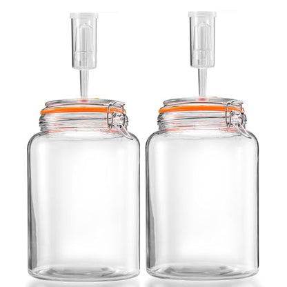 1 Gallon Fermentation Jars with Airlocks, Fermenting Kit for Sauerkraut, Kimchi, Kombucha and Pickles, 2 Pack - size: 1 Gallon