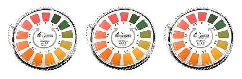 North Mountain Supply pH Test Strips Roll- 0.0 to 6.0 pH Range - Essential for Homebrewing and Cheese Making - 16 Foot Roll - 3 Pack