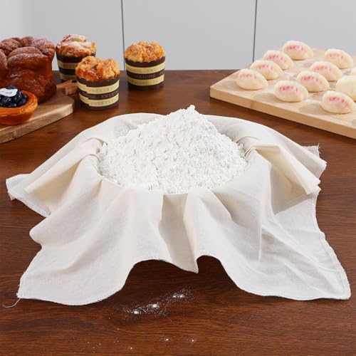 Veemoon 8 Pcs Reusable Cheese Cloths for Kitchen Straining and Filtration, Beige Gauze Material with Excellent Filtration, for Baking Mat for Pastries and Tofu Draining