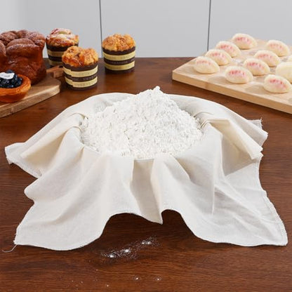 Veemoon 8 Pcs Reusable Cheese Cloths for Kitchen Straining and Filtration, Beige Gauze Material with Excellent Filtration, for Baking Mat for Pastries and Tofu Draining