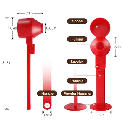 2Pcs Coffee Scoop Funnel 2Tbsp, BPA-Free PCTG, Dishwasher Safe | 51mm Tamper Kit | Fits K-Cup Reusable Pods, Brewer Compatible, Coffee/Protein/Powder, Red, 2 Models A&B - color: Upgraded Combo Red