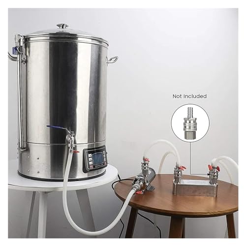 20/30/40 Plates Heat Exchanger Wort Chiller, Stainless Steel Counterflow Chiller Homebrew Beer Cooler Garden Hose Rapid Cooling Robust Construction(20 Plate)