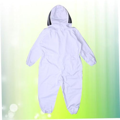 Outanaya Elastic Cuffs Removable Veil Beekeeping Suit Full Body Professional Grade XXL White
