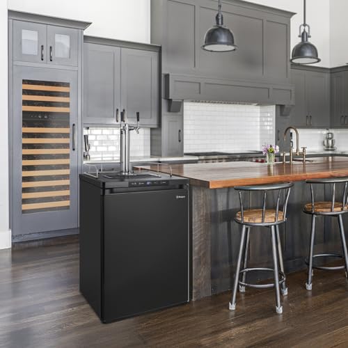 Kegco K309B-2 Double Faucet Digital Black Kegerator