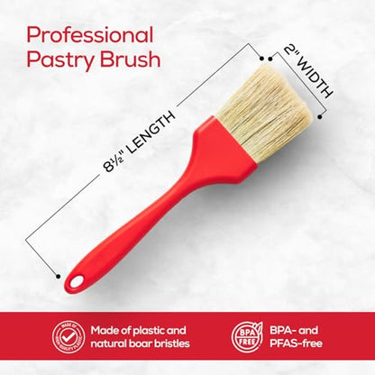 King Arthur Baking Company Professional Pastry Brush, Natural Boar Bristles, 2-Inch, For Butter, Egg Wash, Glaze And Baking Prep - size: 2-Inch