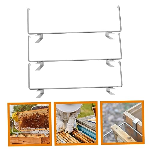 ibasenice 3pcs Beehive Frame Holder Stainless Steel Beekeeping Tool for Beekeepers