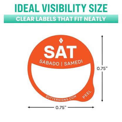 Date Stickers for Food - Day of The Week Day Dots Removable Food Labels, 0.75" Date Dot Stickers for Food Containers, 3500 Labels with Dispenser Box - color: Rotation Labels